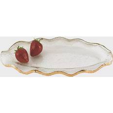 Badash Crystal Gold Edge Serving Platter & Tray