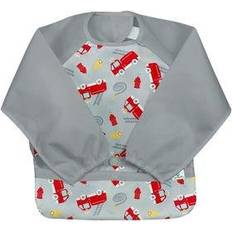 Snap & Go Easy Wear Long Sleeve Bib Gray Firetruck
