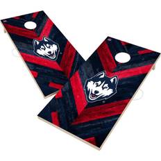 Victory Tailgate Connecticut Uconn Huskies Solid Wood 2x4 Cornhole Board Set Herringbone Design