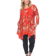 Paisley Tops White Mark Paisley Scoop Neck Tunic Top Plus size - Red