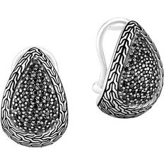 John Hardy Carved Chain Buddha Belly Earring - Silver/Black