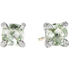 David Yurman Earrings David Yurman Châtelaine Stud Earrings - Silver/Gold/Diamonds/Green