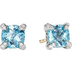 David Yurman Gold Earrings David Yurman Châtelaine Stud Earrings - Silver/Gold/Diamonds/Blue