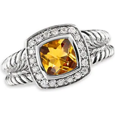 David Yurman Petite Albion Ring - Silver/Diamonds/Citrine