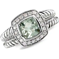 David Yurman Petite Albion Ring - Silver/Diamonds/Prasiolite