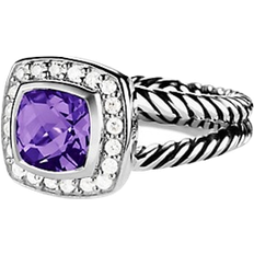 David Yurman Petite Albion Ring - Silver/Diamonds/Amethyst