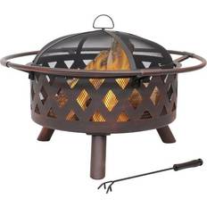 Garden & Outdoor Environment Sunnydaze Bronze Crossweave Wood Burning Fire Pit 30"