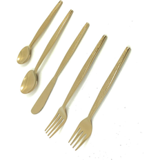 Dishwasher safe gold flatware Vibhsa Gold Flatware Cutlery Set 20pcs