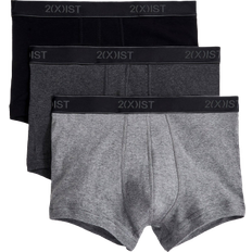 2(X)IST Essential Cotton No Show Trunk 3-pack - Black/Grey Hthr/Charcoal Hthr