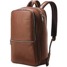 Samsonite Sam Classic Leather Slim Backpack - Cognac