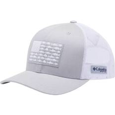 Columbia Unisex Clothing Columbia PFG Mesh Snapback Fish Flag Hat - Cool Grey/White/US FSH FL