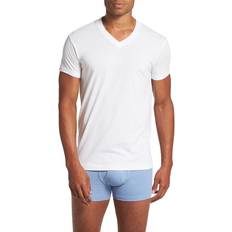 Pima Cotton Slim Fit V-Neck T-shirt - White