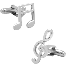 Men - Silver Plated Cufflinks Cufflinks Inc Music Notes Cufflinks - Silver