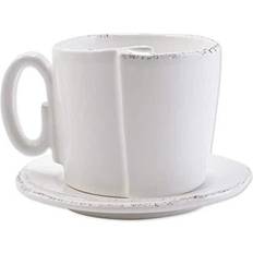 Vietri Lastra White Cup & Saucer Tazza