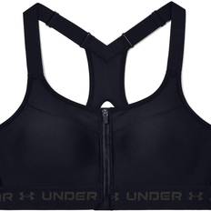 Under Armour C Bras Under Armour High Crossback Zip Sports Bra - Black/Jet Gray