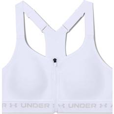 Under Armour C Bras Under Armour High Crossback Zip Sports Bra - White/Halo Gray