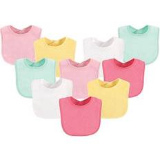 Multicoloured Drool Bibs Luvable Friends Drooler Bibs 10-pack