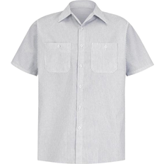 Red Kap Chemise Travail Rayures Industrielles Manches Courtes - Blanches/Anthracite