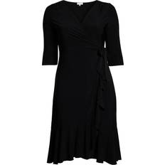 3XL Dresses Kiyonna Whimsy Wrap Dress - Black