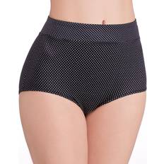 Polka Dots Underwear Warner's No Pinching No Problems Tailored Microfiber Brief - Black with Pin Dot