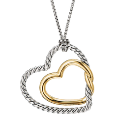 David Yurman Continuance Heart Necklace - Silver/Gold