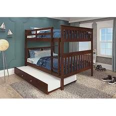 Built-in Storages - Full Bunk Beds Donco kids Mission with Trundle Bunk Bed