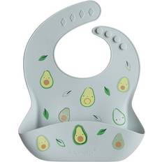 Green Food Bibs Loulou Lollipop Silicone Bib Printed Avocado