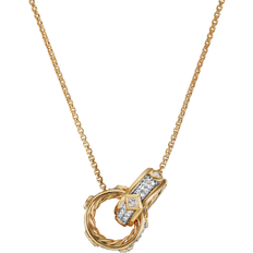 David Yurman Modern Renaissance Double Pendant Necklace - Gold/Diamond