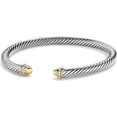 Diamond - Gold Bracelets David Yurman Cable Classics Bracelet - Silver/Gold/Diamonds