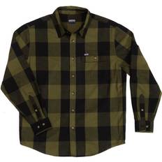 Smith's Workwear Men's Buffalo Pocket Flannel Button-up Shirt - Olive/Black