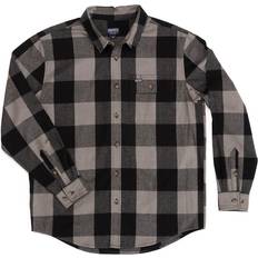 Smith's Workwear Men's Buffalo Pocket Flannel Button-Up Shirt - Grey/Black