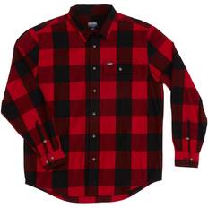 Smith's Workwear Men's Buffalo Pocket Flannel Button-Up Shirt - Red/Black