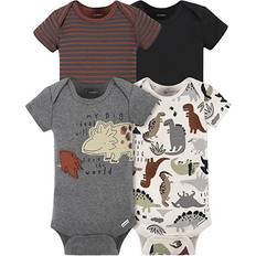 Gerber Baby Boys Short Sleeve Onesies Bodysuits 4-Pack - Dino