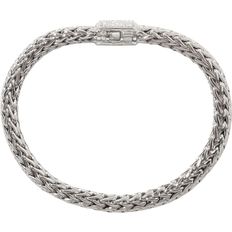 John Hardy Classic Chain Sterling Silver Bracelet with Diamond Pave