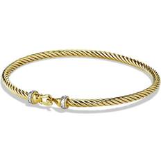 Gold Bracelets David Yurman Cable Collectibles Buckle Bracelet - Gold/Diamonds