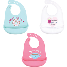 Hudson Baby Girls and Boys Silicone Bibs 3 Pack