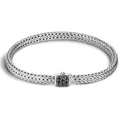 John Hardy Classic Chain Sterling Silver Lava Bracelet with Black Sapphire