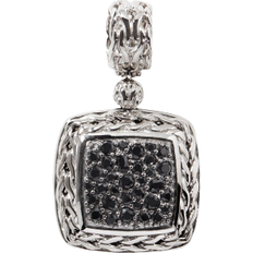 Saphir Breloques et Pendentifs John Hardy Sterling Silver Classic Chain Square Pendant with Black Sapphire