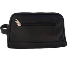 Piel Leather Top Zip Toiletry Kit - Black