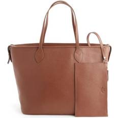 Royce Wide Tote Bag with Wristlet - Tan