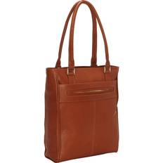 Vertical Laptop Tote - Saddle