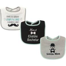 White Food Bibs Luvable Friends Little Man Drooler Bibs 3-Pack