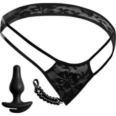 Crotchless panties HookUp Panties Crotchless Pleasure Pearls Black S/M/L