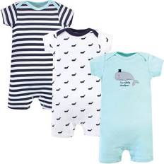 White Playsuits Hudson Baby Cotton Rompers 3-pack - Whale ( 10152766)