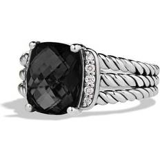 David Yurman Jewelry David Yurman Petite Wheaton Ring - Silver/Diamonds/Onyx