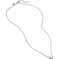 David Yurman Cable Cookie Classic Heart Necklace - Silver/Gold