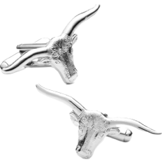 Men - Silver Plated Cufflinks Cufflinks Inc Longhorn Steer Cufflinks - Silver