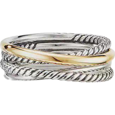 Gold Rings David Yurman The Crossover Narrow Ring - Gold/Silver