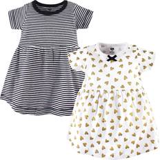 Children's Clothing Hudson Baby Cotton Dress 2-pack - Black/Gold Heart (10153728)