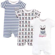 Dogs Playsuits Children's Clothing Hudson Baby Cotton Rompers 3-pack - French Dog ( 10152615)